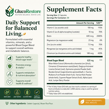 GlucoRestore -  Healthy Glucose Utilization Support